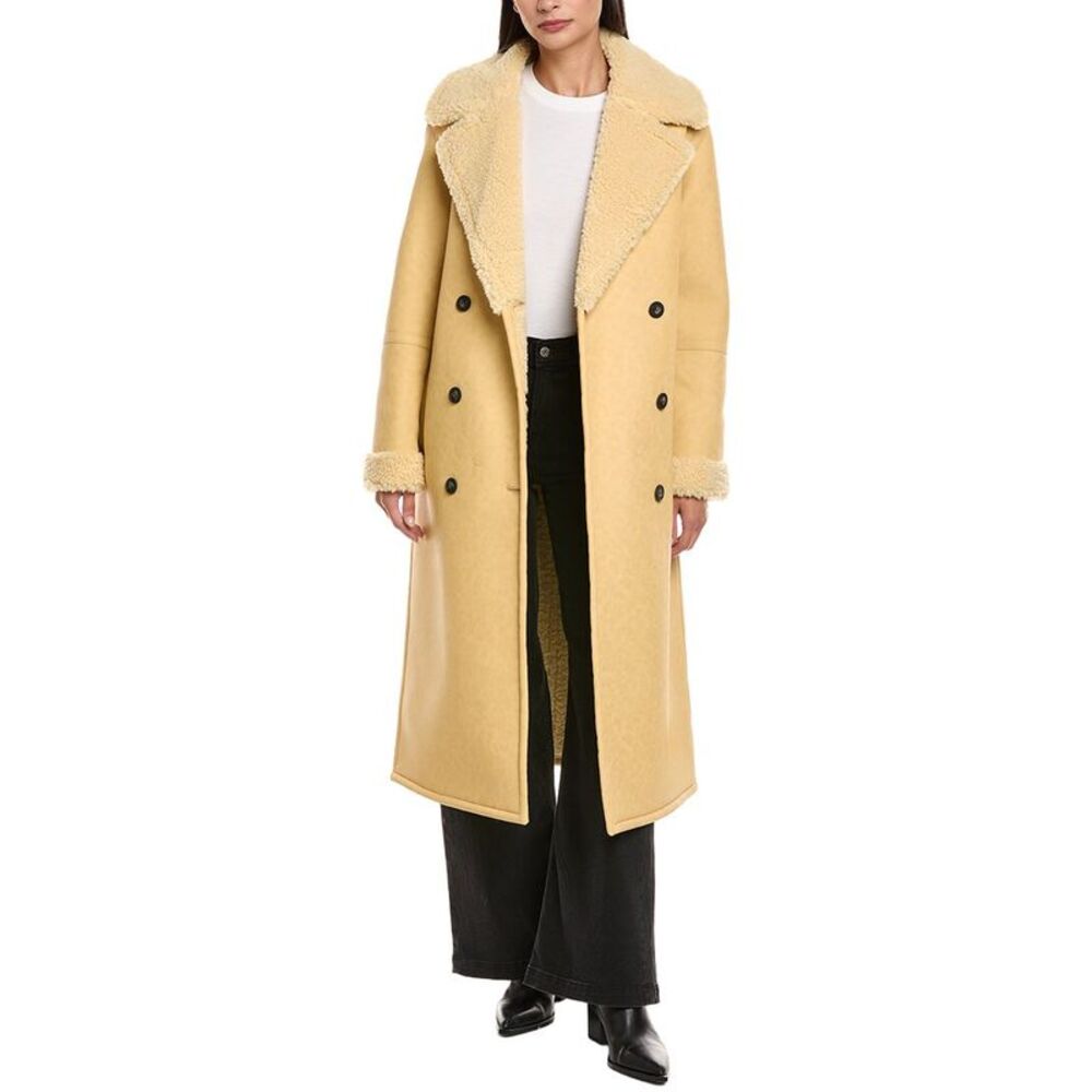 Apparis Womens Simone Overcoat, Yellow